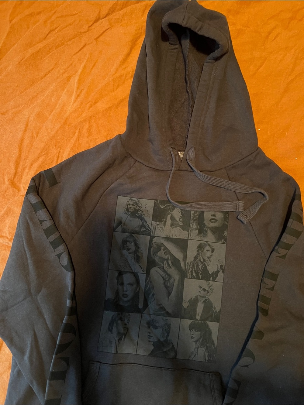 Taylor Swift Black Graphic Photo-Panel Hoodie